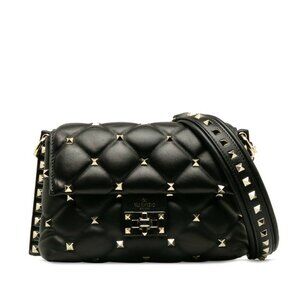VALENTINO Black Leather Shoulder Bag